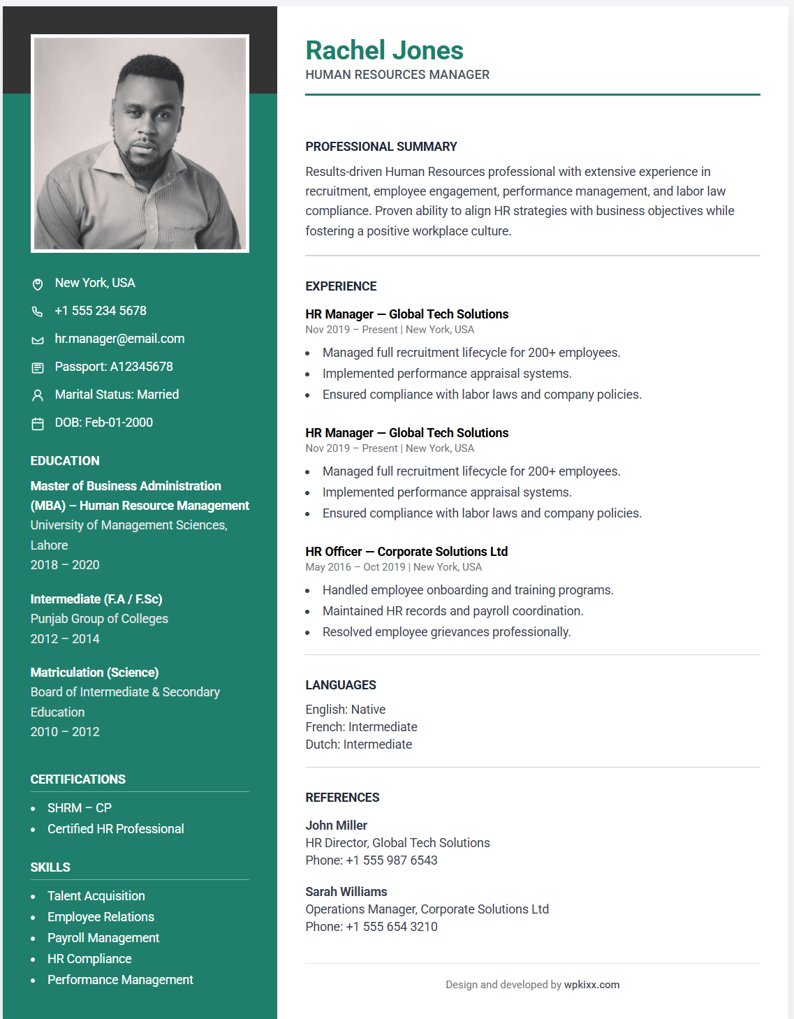 Chef and hospitality resume template for free resume builder